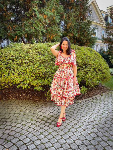 CP-7948W VICTORIAN ROSE PRINT SWISS COTTON. ITALY