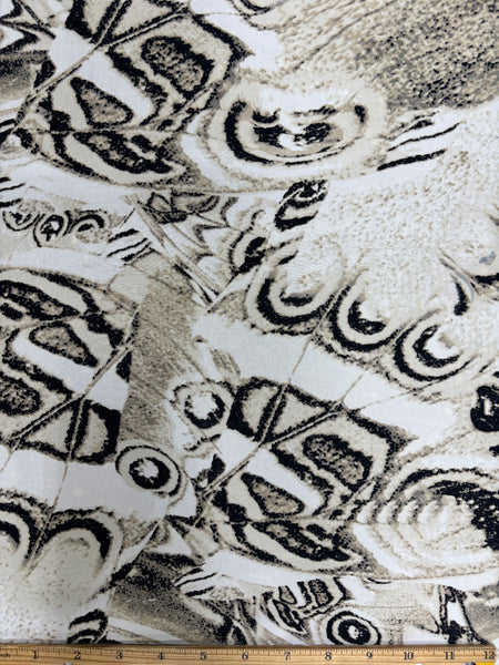 S-9284W DIGITAL ABSTRACT BUTTERLY PRINT SILK CREPE DE BHINE. MADE IN ITALY.