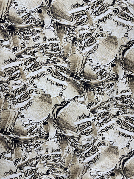 S-9284W DIGITAL ABSTRACT BUTTERLY PRINT SILK CREPE DE BHINE. MADE IN ITALY.