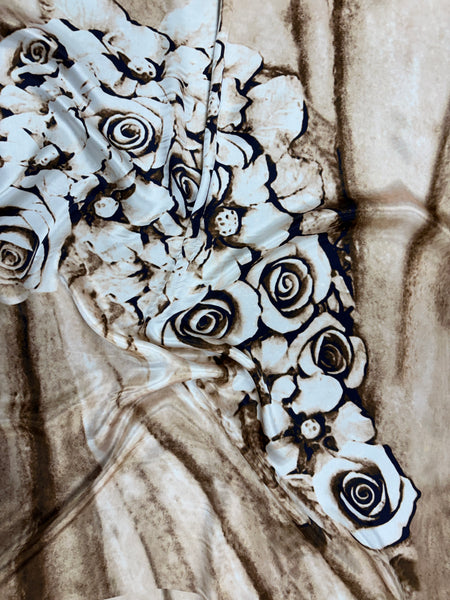 S-9286W DIGITAL FLORAL PRINT SILK CHARMEUSE PANEL. MADE IN ITALY.