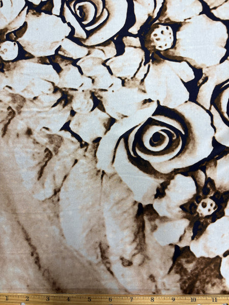 S-9286W DIGITAL FLORAL PRINT SILK CHARMEUSE PANEL. MADE IN ITALY.