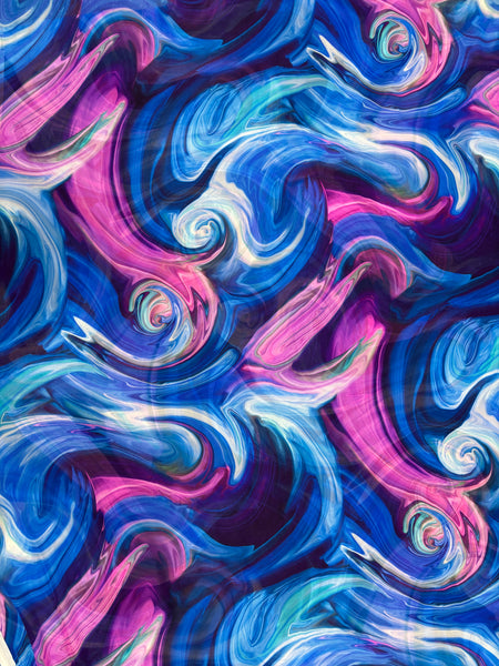 S-9291W COTTON CANDY FANTASY PRINT SILK CHIFFON. MADE IN ITALY.