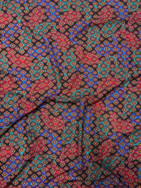 WC-9296W-B DIGITAL PAISLEY MEDLALION PRINT WOOL CHALLIS. MADE IN ITALY.