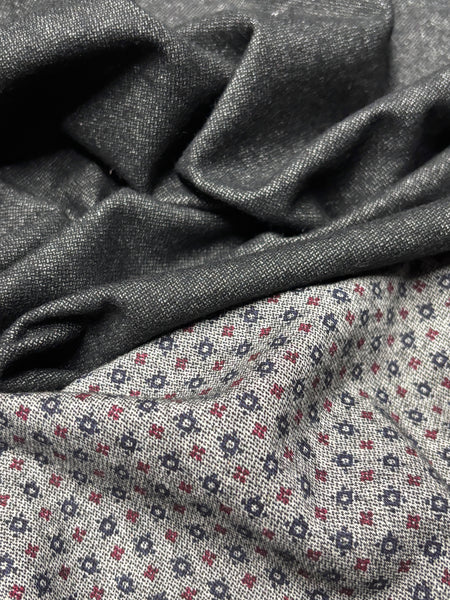 WC-9298W DOUBLE FACED PRINTED WORSTED WOOL MELANGE. MADE IN ITALY.