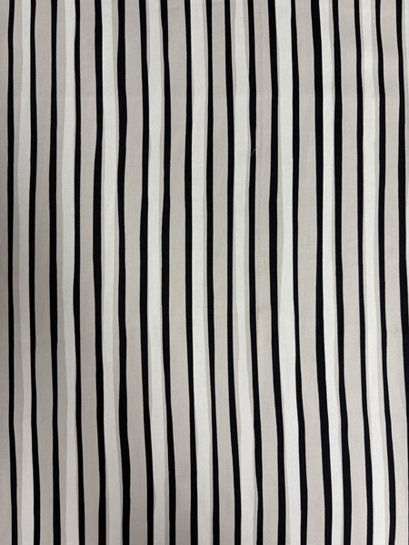 REF-171  STRIPED PRINT STRETCH COTTON TWILL. ITALY. A CUT OF 1-1/8 YARD