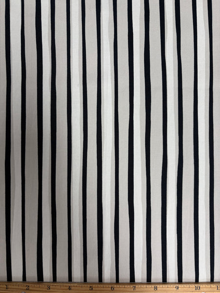 REF-171  STRIPED PRINT STRETCH COTTON TWILL. ITALY. A CUT OF 1-1/8 YARD