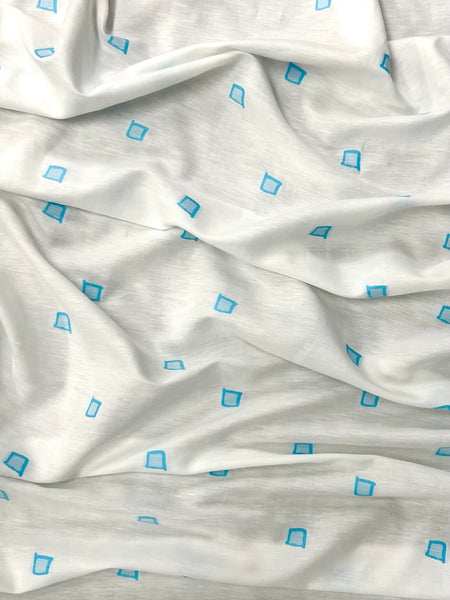 LI-9213W-A  GEO DESIGN FIL COUPE LINEN BLEND. ITALY