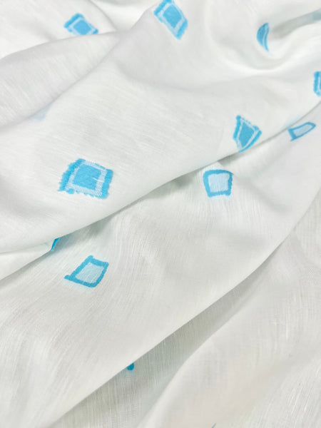 LI-9213W-A  GEO DESIGN FIL COUPE LINEN BLEND. ITALY