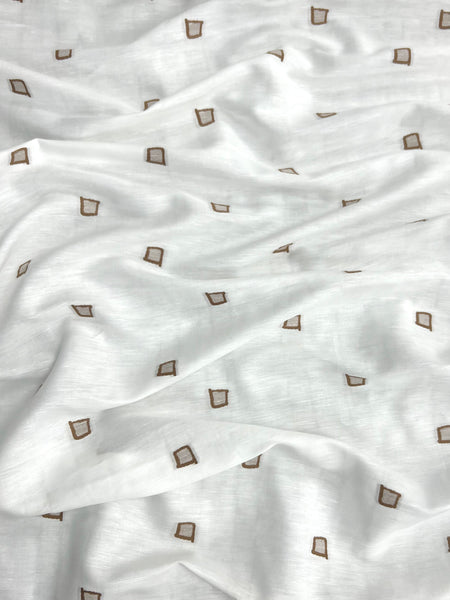 LI-9213W-C GEO DESIGN FIL COUPE LINEN BLEND. ITALY