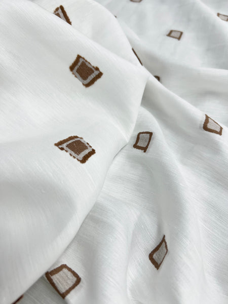 LI-9213W-C GEO DESIGN FIL COUPE LINEN BLEND. ITALY