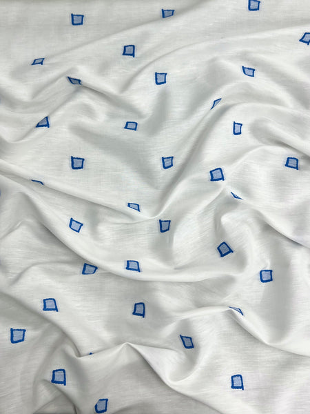 LI-9213W-B GEO DESIGN FIL COUPE LINEN BLEND. ITALY
