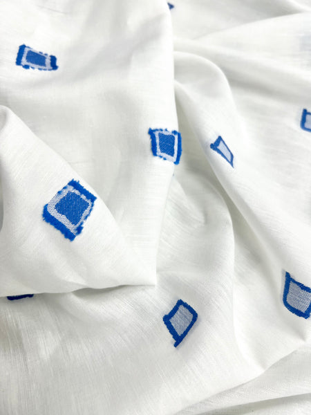 LI-9213W-B GEO DESIGN FIL COUPE LINEN BLEND. ITALY