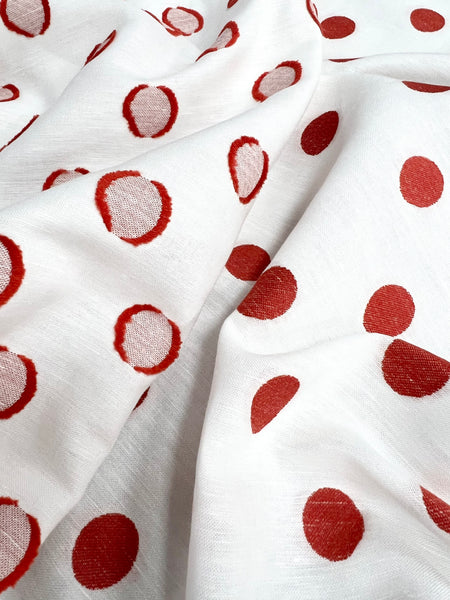 LI-9214W-A DOT DESIGN FIL COUPE LINEN BLEND. ITALY