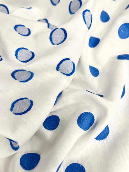 LI-9214W-B DOT DESIGN FIL COUPE LINEN BLEND. ITALY