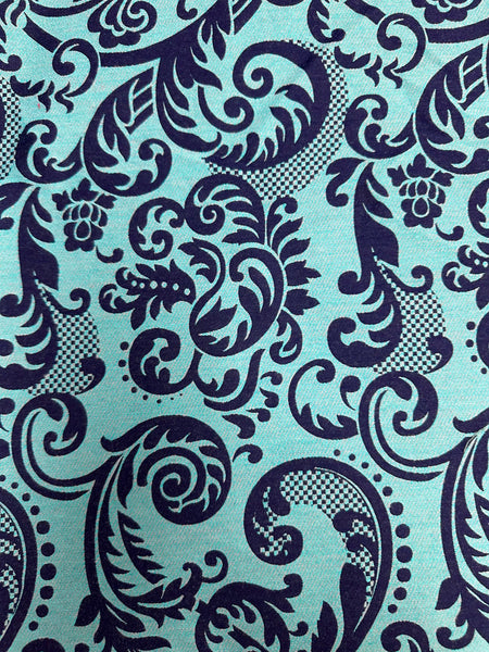 REF-190 REVERSIBLE WOOL BLEND JACQAURD. FRANCE. A CUT OF 1-5/3 YARDS.