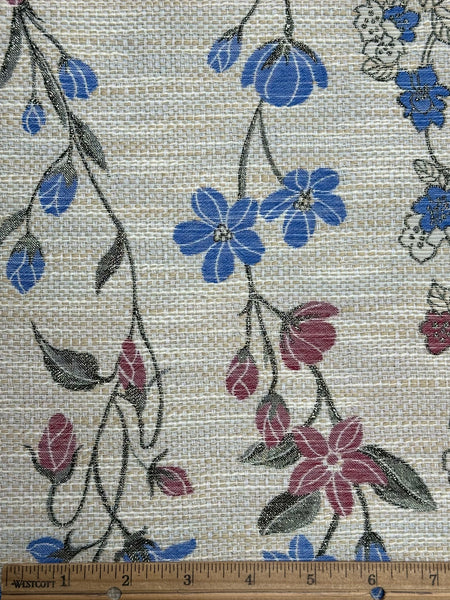 REF-192 FLORAL DESIGN METALLIC JACQUARD. FRANCE. A CUT OF 1-7/8 YARDS.