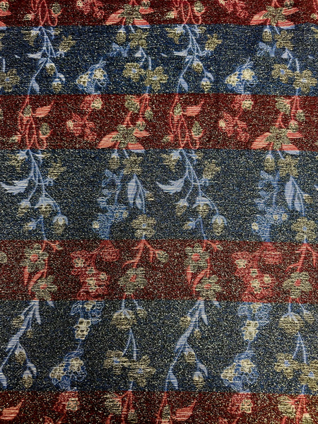 REF-192 FLORAL DESIGN METALLIC JACQUARD. FRANCE. A CUT OF 1-7/8 YARDS.