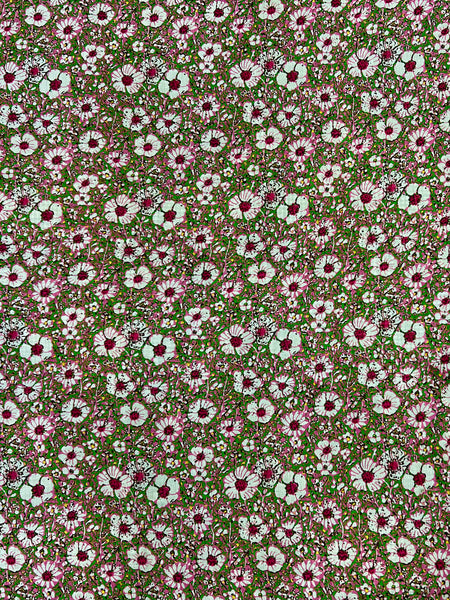 REF-156 FLOWER PRINT SILK CHIFFON CREPON. ITALY. A CUT OF 1-1/4 YARDS.