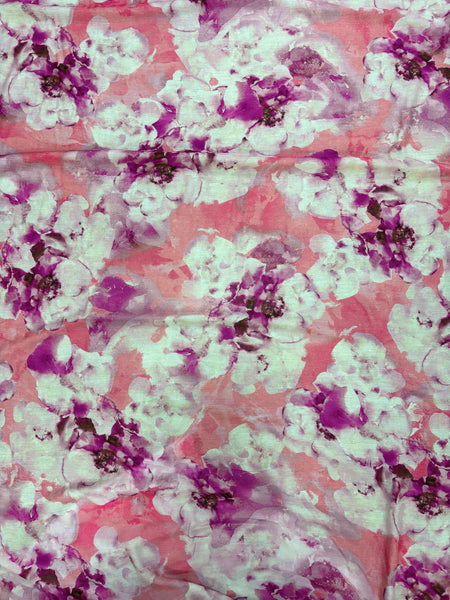 RV-9219W DIGITAL WATERCOLOR FLORAL PRINT VISCOSE GAUZE. ITALY