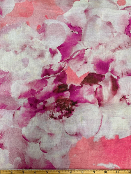 RV-9219W DIGITAL WATERCOLOR FLORAL PRINT VISCOSE GAUZE. ITALY