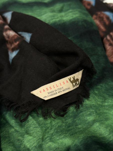 VL-7003 “MATRIX" - VASSILISA DIGITAL PRINT CASHMERE MODAL SCARF. MADE IN ITALY