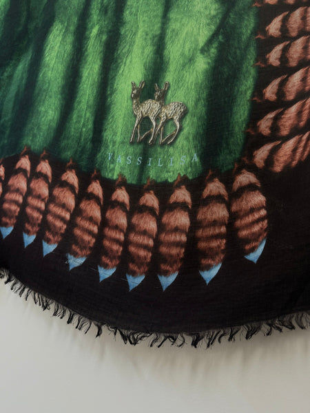 VL-7003 “MATRIX" - VASSILISA DIGITAL PRINT CASHMERE MODAL SCARF. MADE IN ITALY