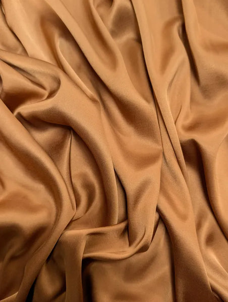 RV-9043W-B CINNAMON STRETCH VISCOSE CHARMEUSE. ITALY