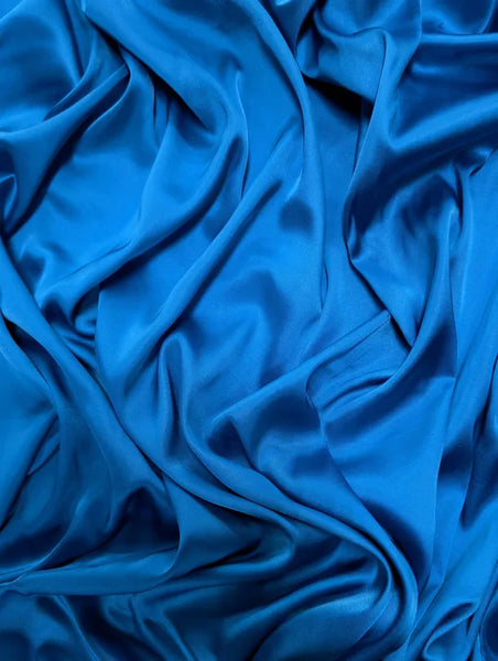 RV-9043W-A SKY BLUE STRETCH VISCOSE CHARMEUSE. ITALY