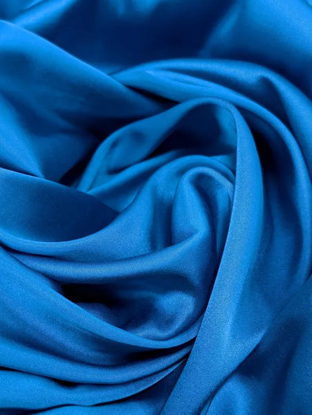 RV-9043W-A SKY BLUE STRETCH VISCOSE CHARMEUSE. ITALY