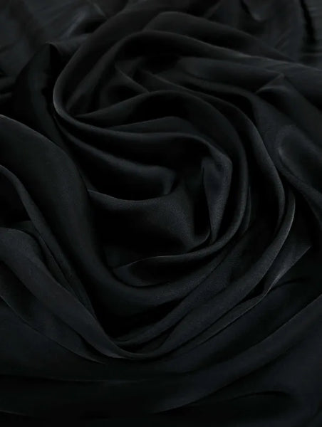 RV-9043W-C JET BLACK STRETCH VISCOSE CHARMEUSE. ITALY