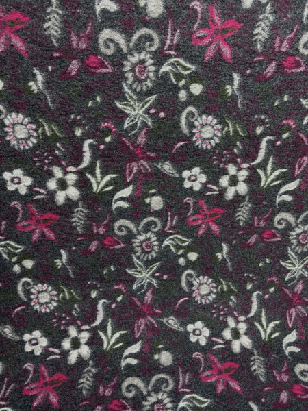 WC-9293W DIGITAL FLORAL PRINT BOILED WOOL. MADE IN ITALY.