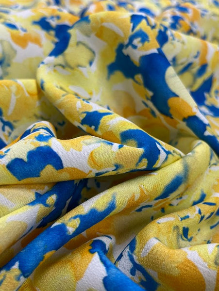 RV-9200W FLORAL WATERCOLOR PRINT VISCOSE CREPE HAND. ITALY