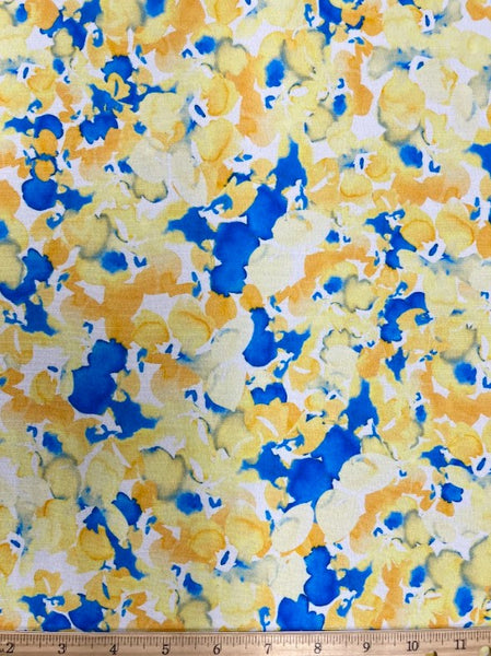 RV-9200W FLORAL WATERCOLOR PRINT VISCOSE CREPE HAND. ITALY