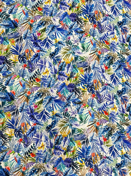 RV-9205W-A MINIATURE TROPICAL PRINT VISCOSE CHALLIS. ITALY