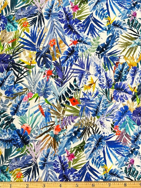 RV-9205W-A MINIATURE TROPICAL PRINT VISCOSE CHALLIS. ITALY