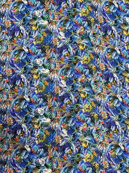 RV-9205W-B MINIATURE TROPICAL PRINT VISCOSE CHALLIS. ITALY