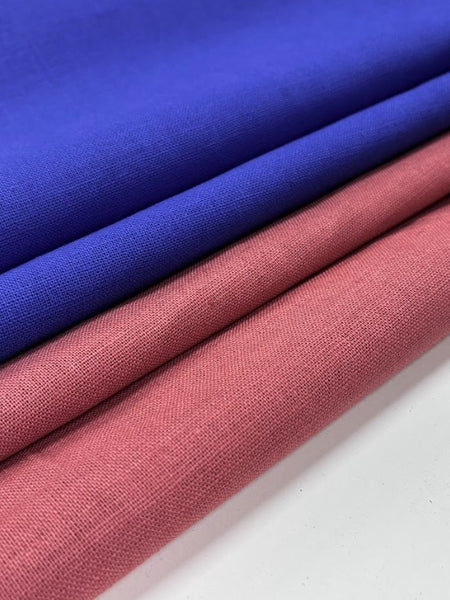 LI-9215W-A TERRACOTTA CLAY RED LINEN COTTON POPLIN. ITALY.