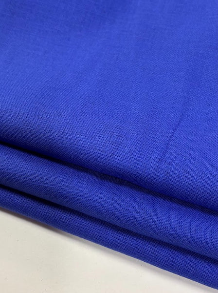 LI-9215W-B ROYAL BLUE LINEN COTTON POPLIN. ITALY.