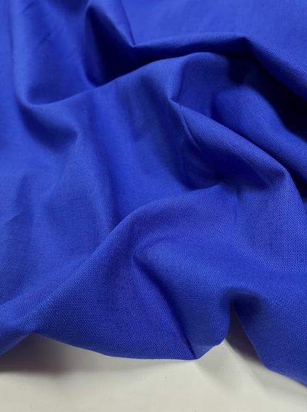 LI-9215W-B ROYAL BLUE LINEN COTTON POPLIN. ITALY.