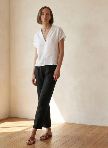 LI-9216W-B BLACK BROWN FINE LINEN. ITALY
