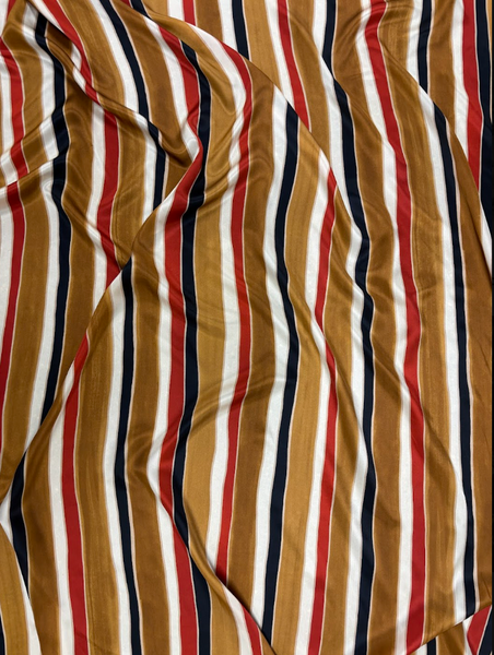 S-9245W STRIPE PRINT SILK CHARMEUSE. MAX MARAITALY