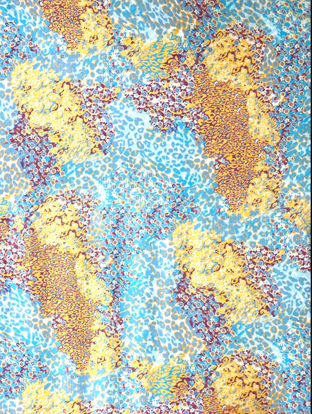 S-9247W ABSTRACT PRINT FINE SILK CHARMEUSE. ITALY