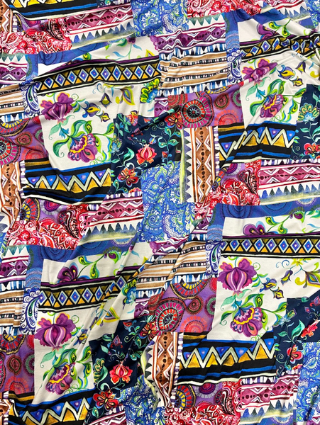 RVK-9260W- A PATCHWORK PRINT VISCOSE JERSEY KNIT. ITALY