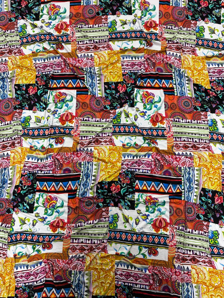 RVK-9260W- B PATCHWORK PRINT VISCOSE JERSEY KNIT. ITALY