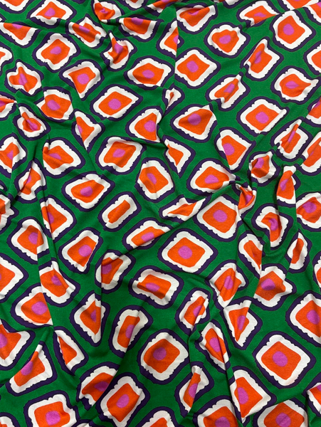 RVK-9264W  LILLY PULITZER-INSPIRED OUTLINE PRINT VISCOSE JERSEY KNIT. ITALY