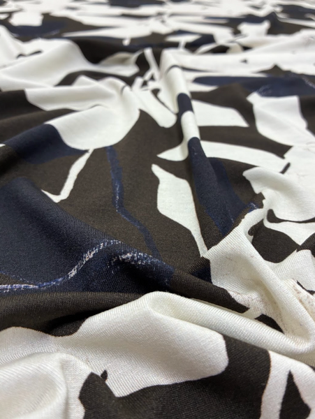 RVK-9265W  FLORAL BLOCK PRINT VISCOSE JERSEY KNIT. ITALY