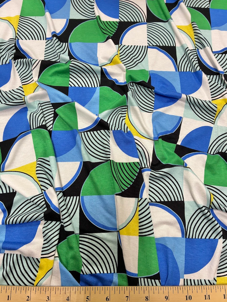 RVK-9258W- A GEO PRINT VISCOSE JERSEY KNIT. ITALY