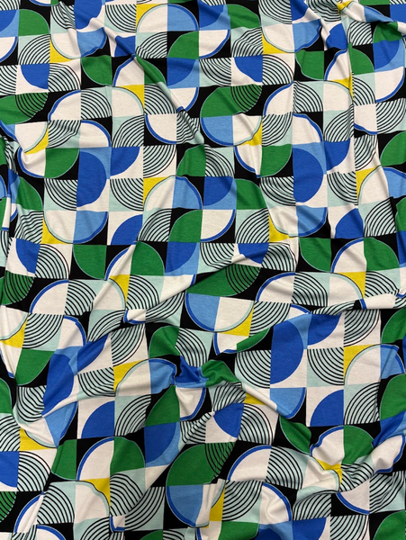 RVK-9258W- A GEO PRINT VISCOSE JERSEY KNIT. ITALY