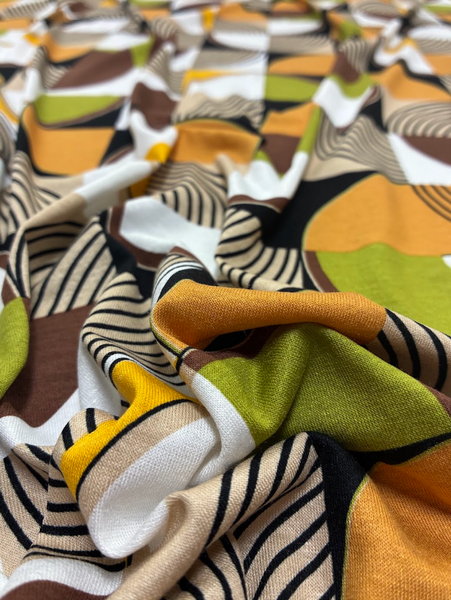 RVK-9258W- B GEO PRINT VISCOSE JERSEY KNIT. ITALY