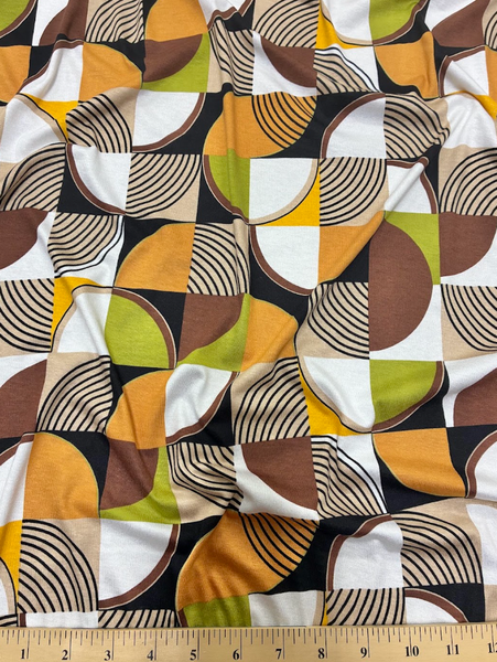RVK-9258W- B GEO PRINT VISCOSE JERSEY KNIT. ITALY